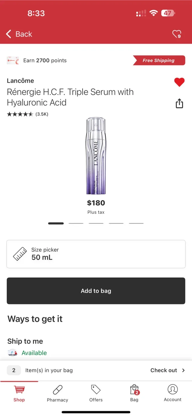 Brand new Lancôme renergie HCF triple serum 50mls image indicator(2)