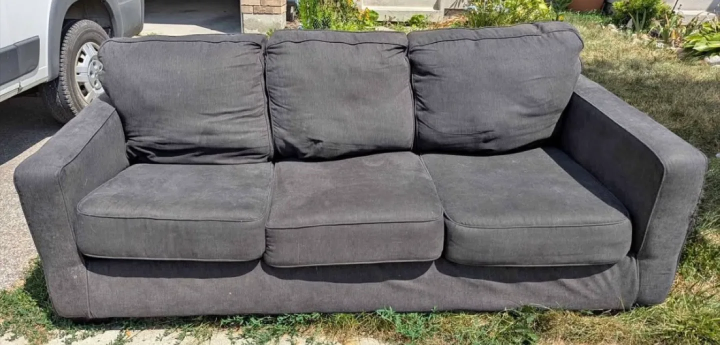 Comfortable Grey Three-Seat Sofa thumbnail