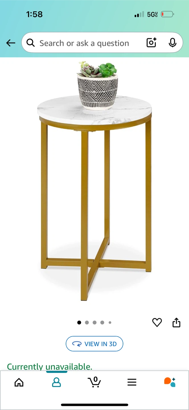 Round Marble Top coffee table and end table - photo 4