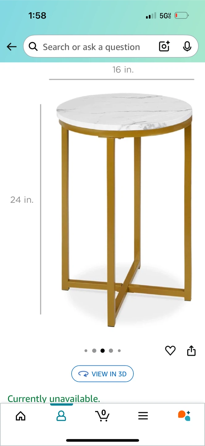 Round Marble Top coffee table and end table - photo 3