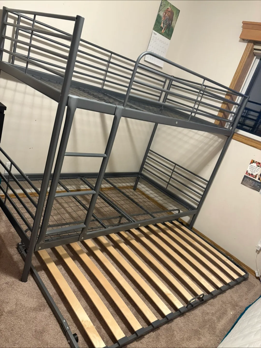 IKEA Metal Bunk Bed Frame with Trundle image indicator(2)