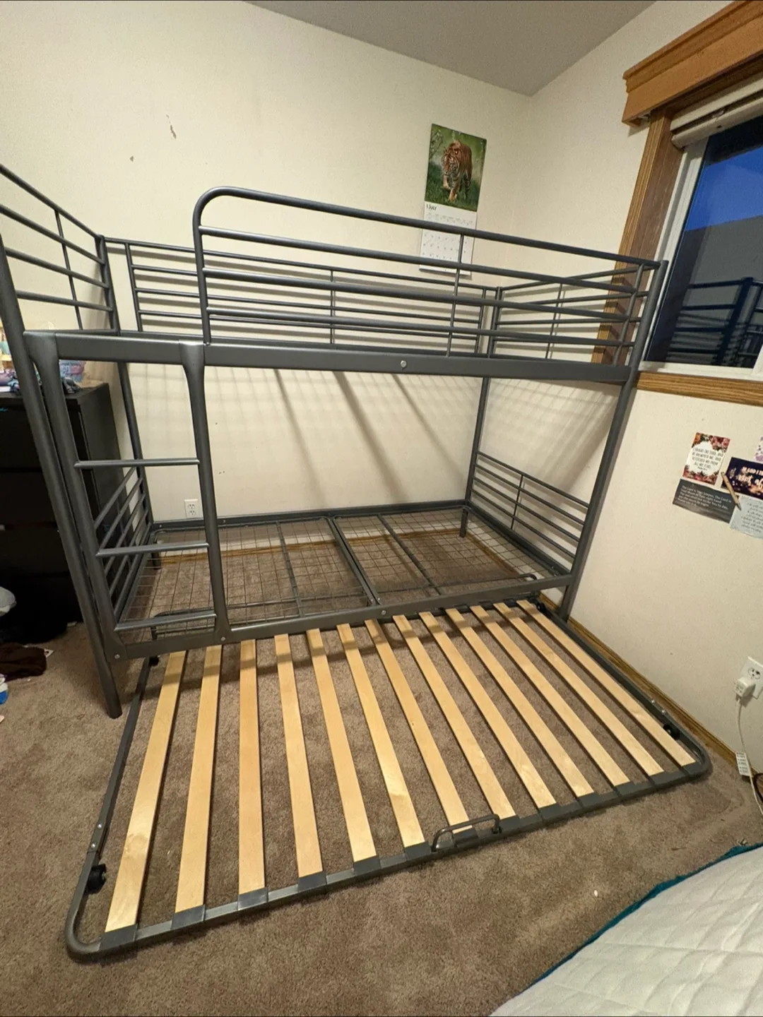 IKEA Metal Bunk Bed Frame with Trundle image indicator(3)
