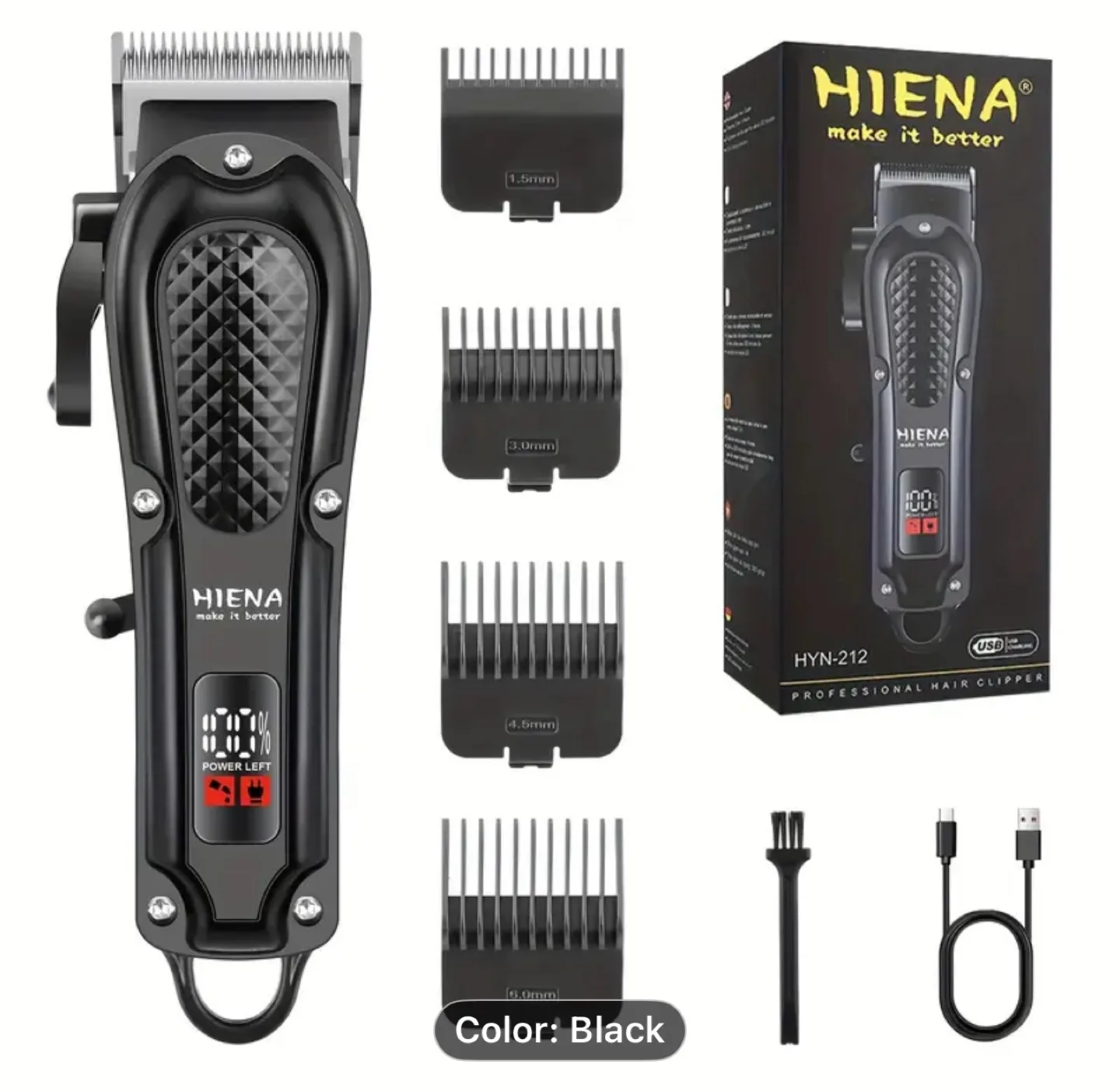 HIENA Electric Hair Clipper with LED Battery Display image indicator(3)