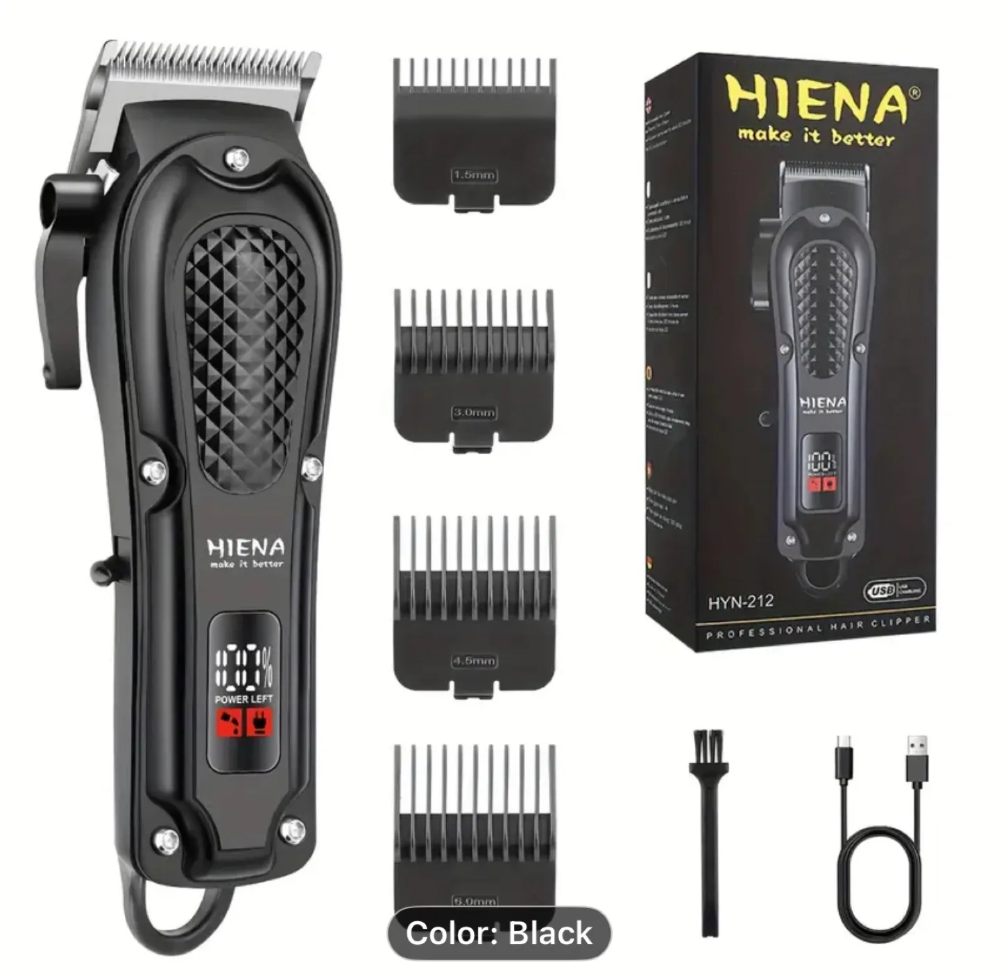 HIENA Electric Hair Clipper with LED Battery Display image indicator(6)