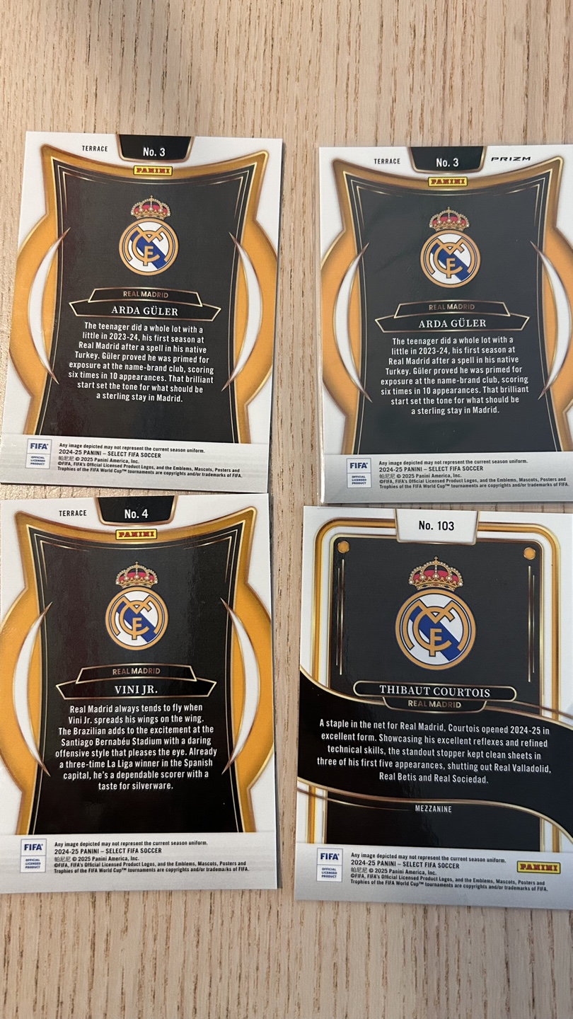 Real Madrid Soccer Cards - Arda Guler, Vini Jr, Thibaut Courtois - photo 2