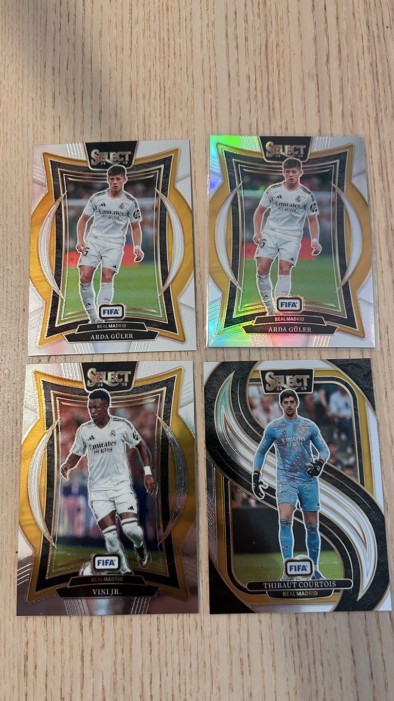 Real Madrid Soccer Cards - Arda Guler, Vini Jr, Thibaut Courtois