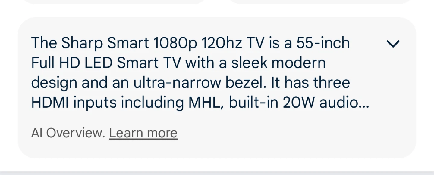 Sharp 55-inch Smart 1080p 120hz LED TV - photo 3