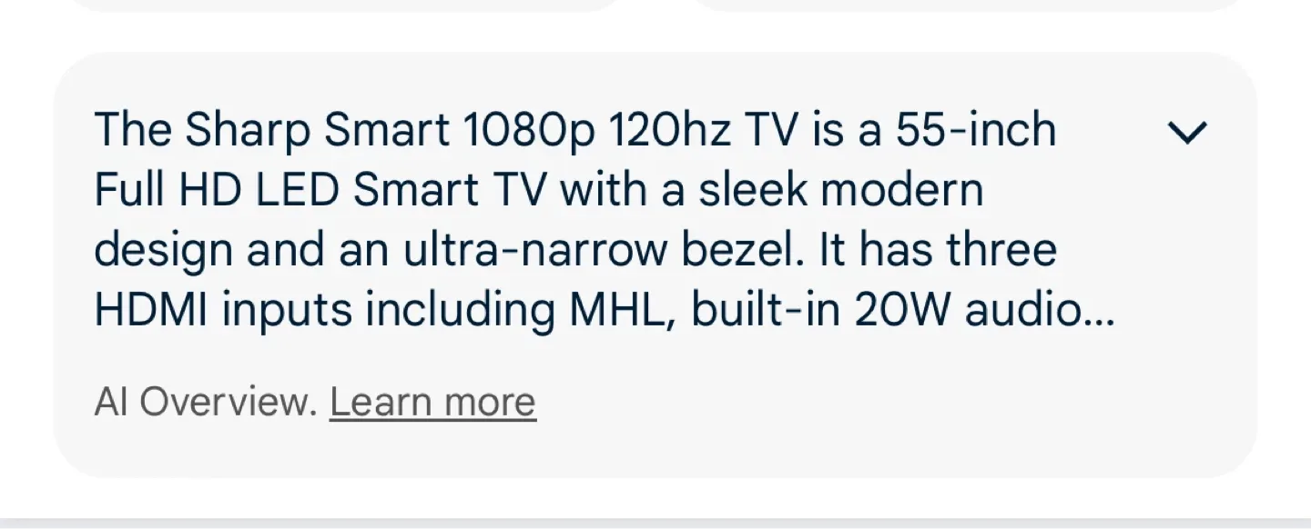 Sharp 55-inch Smart 1080p 120hz LED TV image indicator(3)