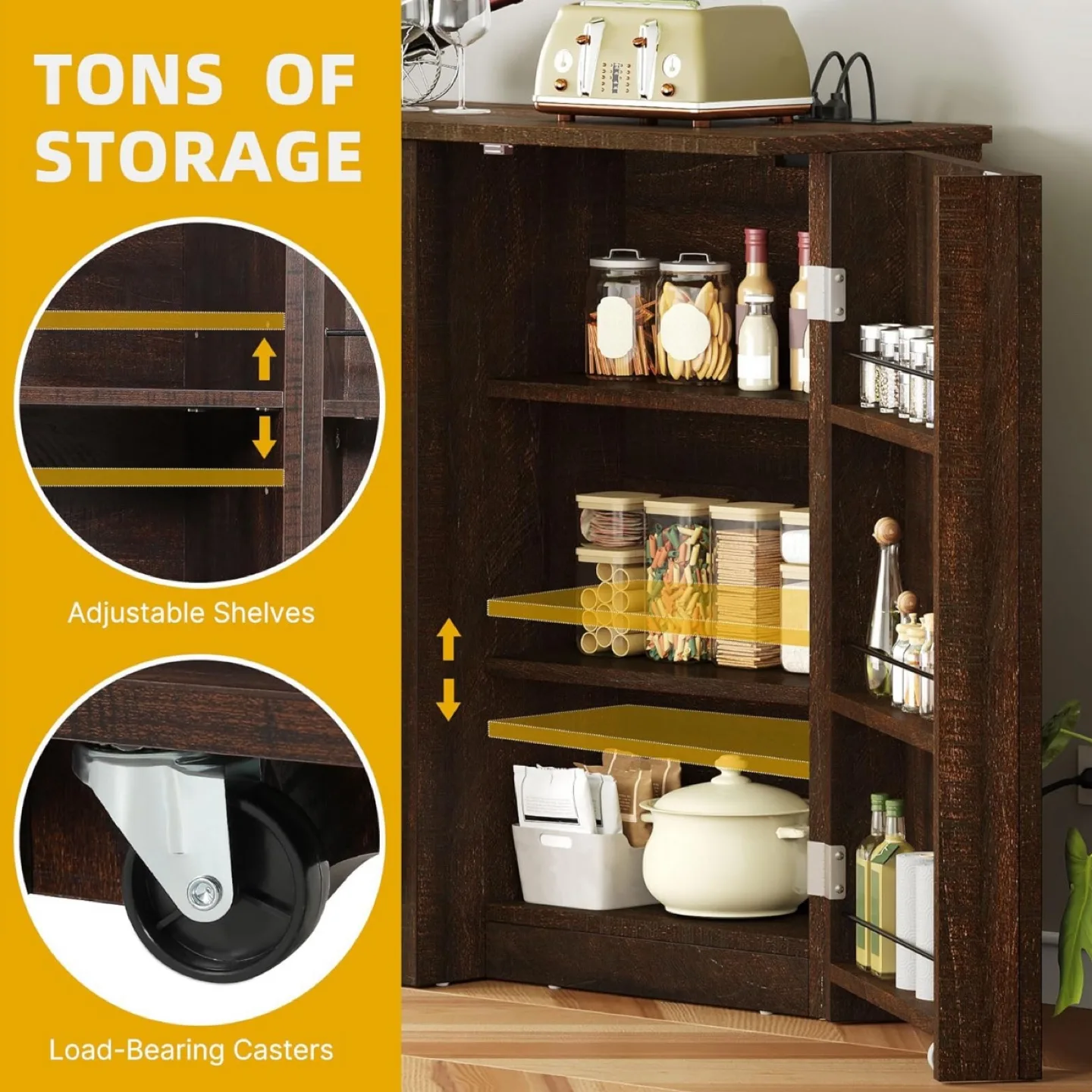 Dark Brown Wood Kitchen Cabinet image indicator(4)