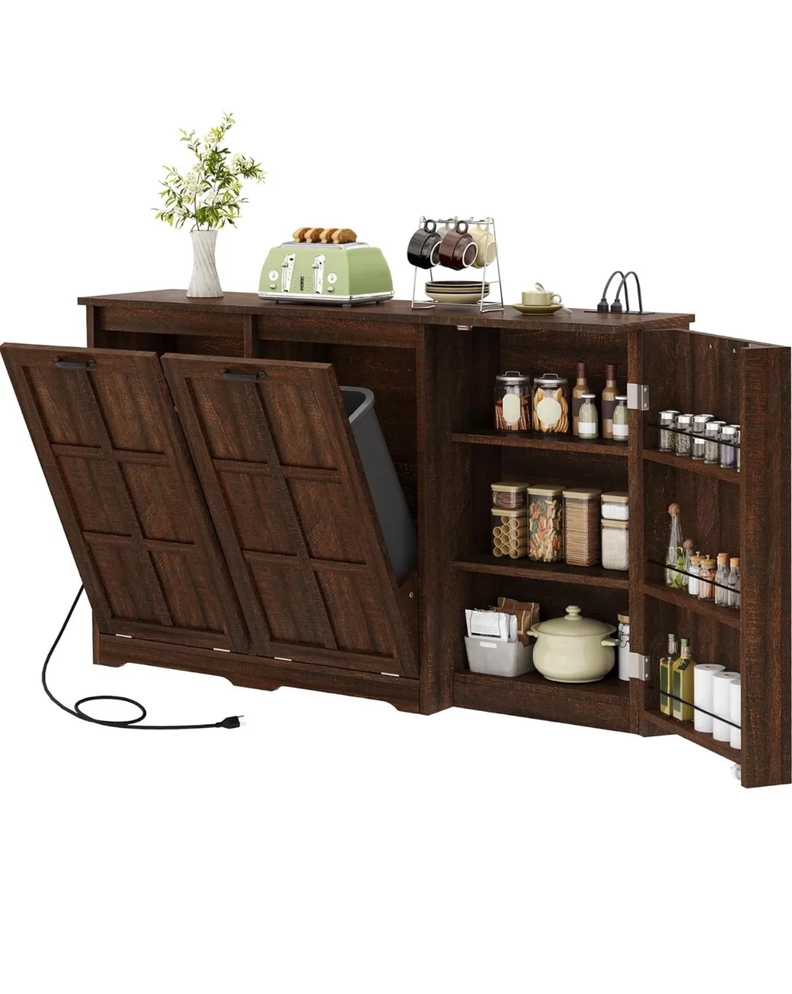 Dark Brown Wood Kitchen Cabinet image indicator(2)