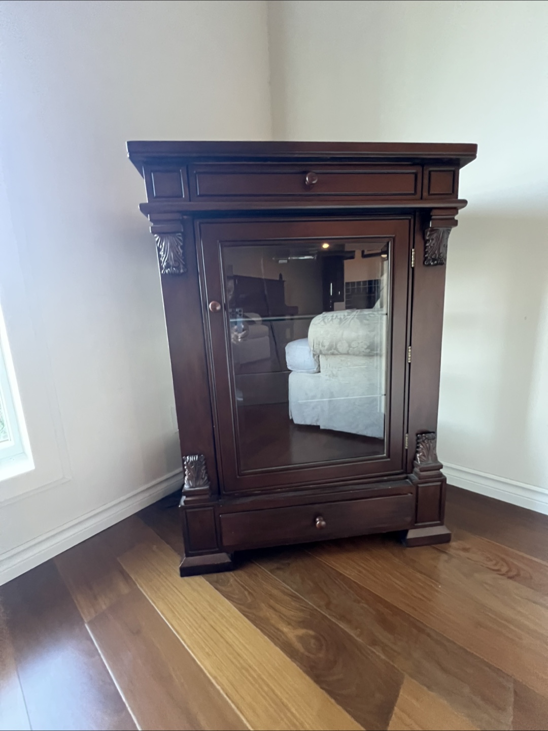 Dark Wood Display Cabinet