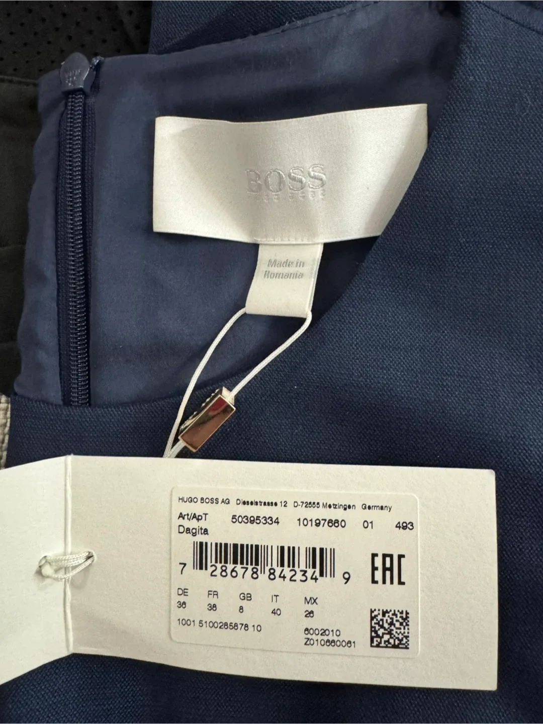 New With Tags! Hugo Boss AG Navy Dagita Dress | Size 4 image indicator(6)