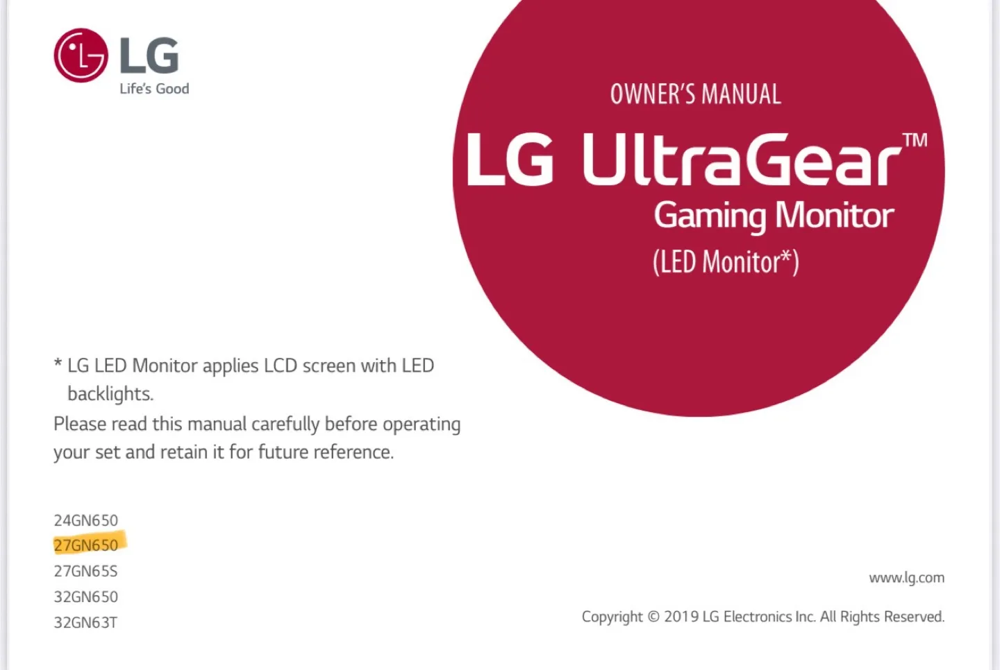 LG UltraGear 27 inch Gaming Monitor image indicator(6)