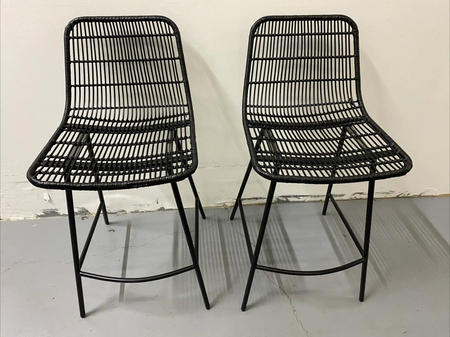 Metal and Rattan Counter stools thumbnail