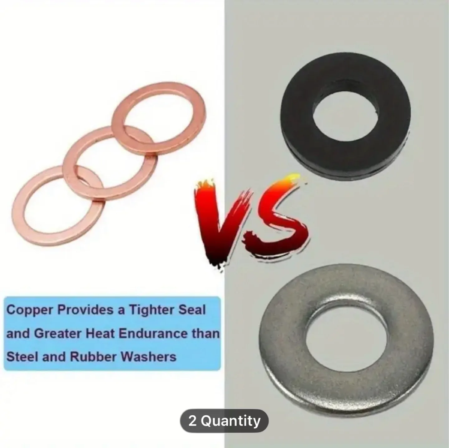 100pcs Copper Sealing Gasket Master Kit image indicator(2)