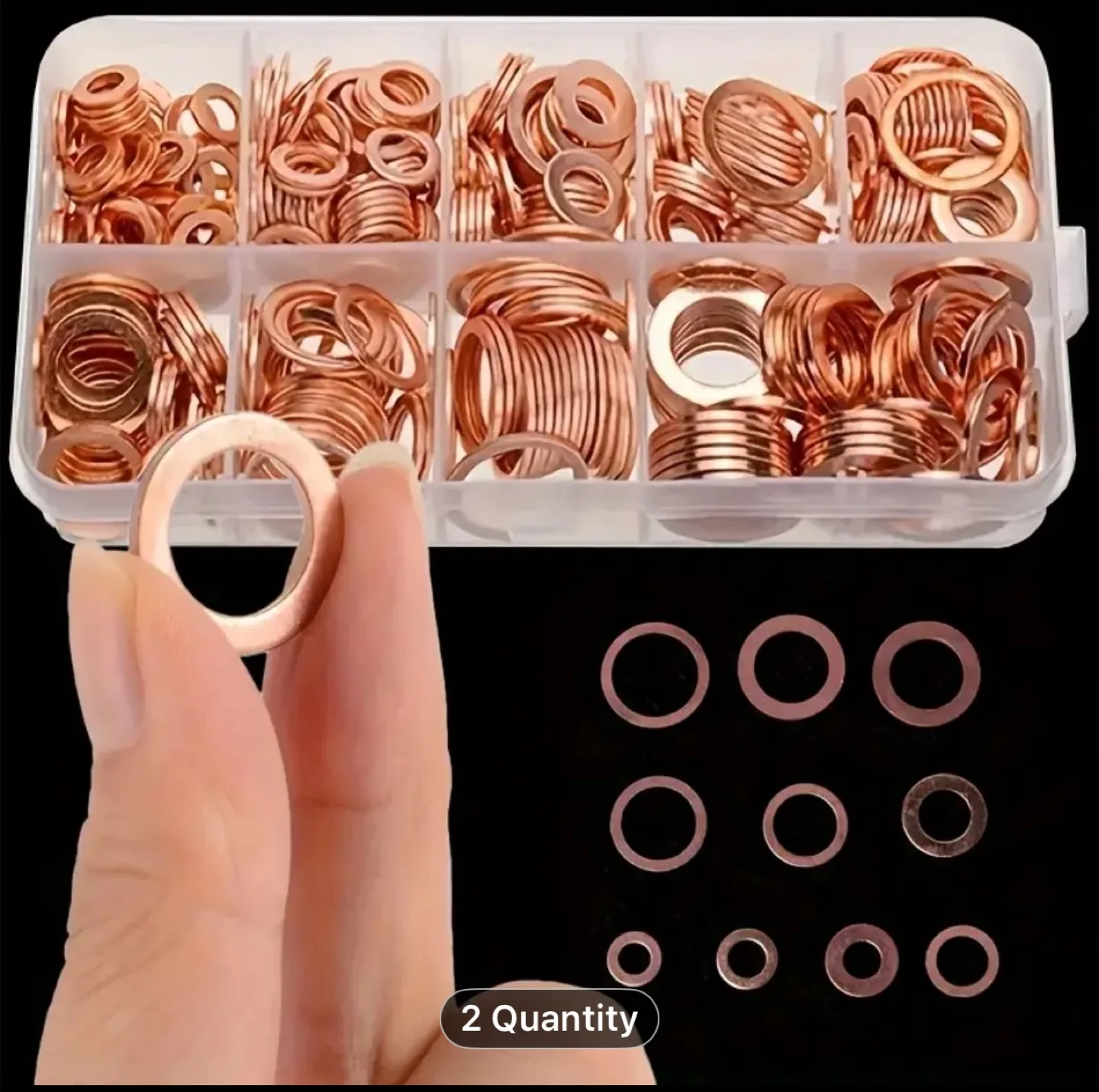 100pcs Copper Sealing Gasket Master Kit image indicator(5)