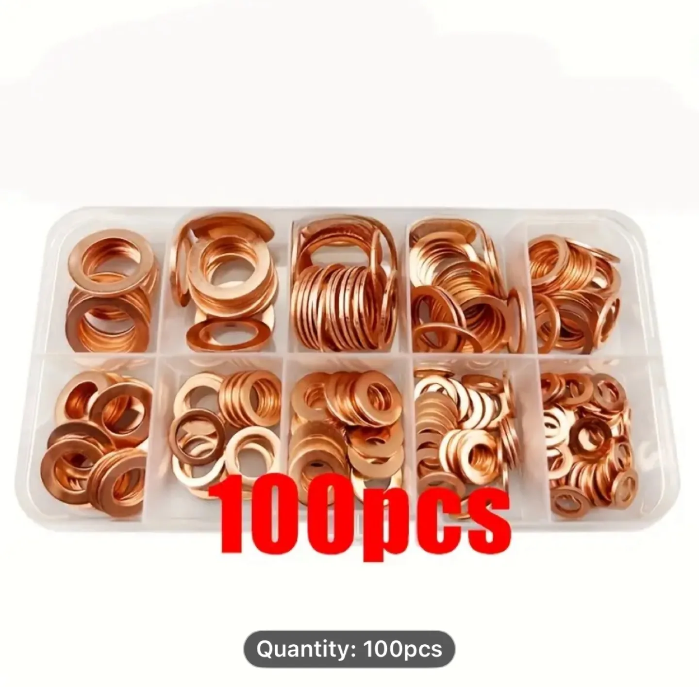 100pcs Copper Sealing Gasket Master Kit image indicator(8)