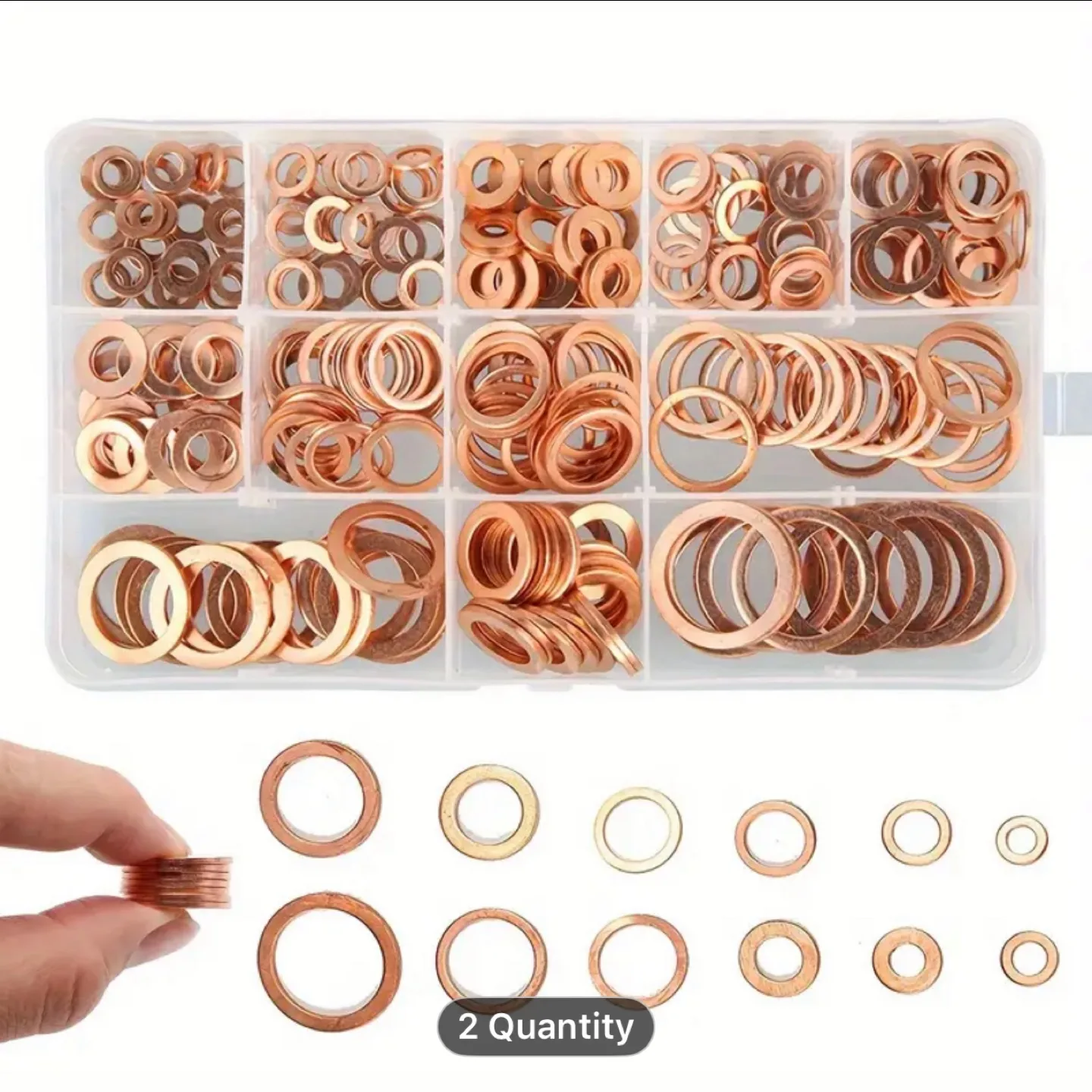100pcs Copper Sealing Gasket Master Kit image indicator(7)