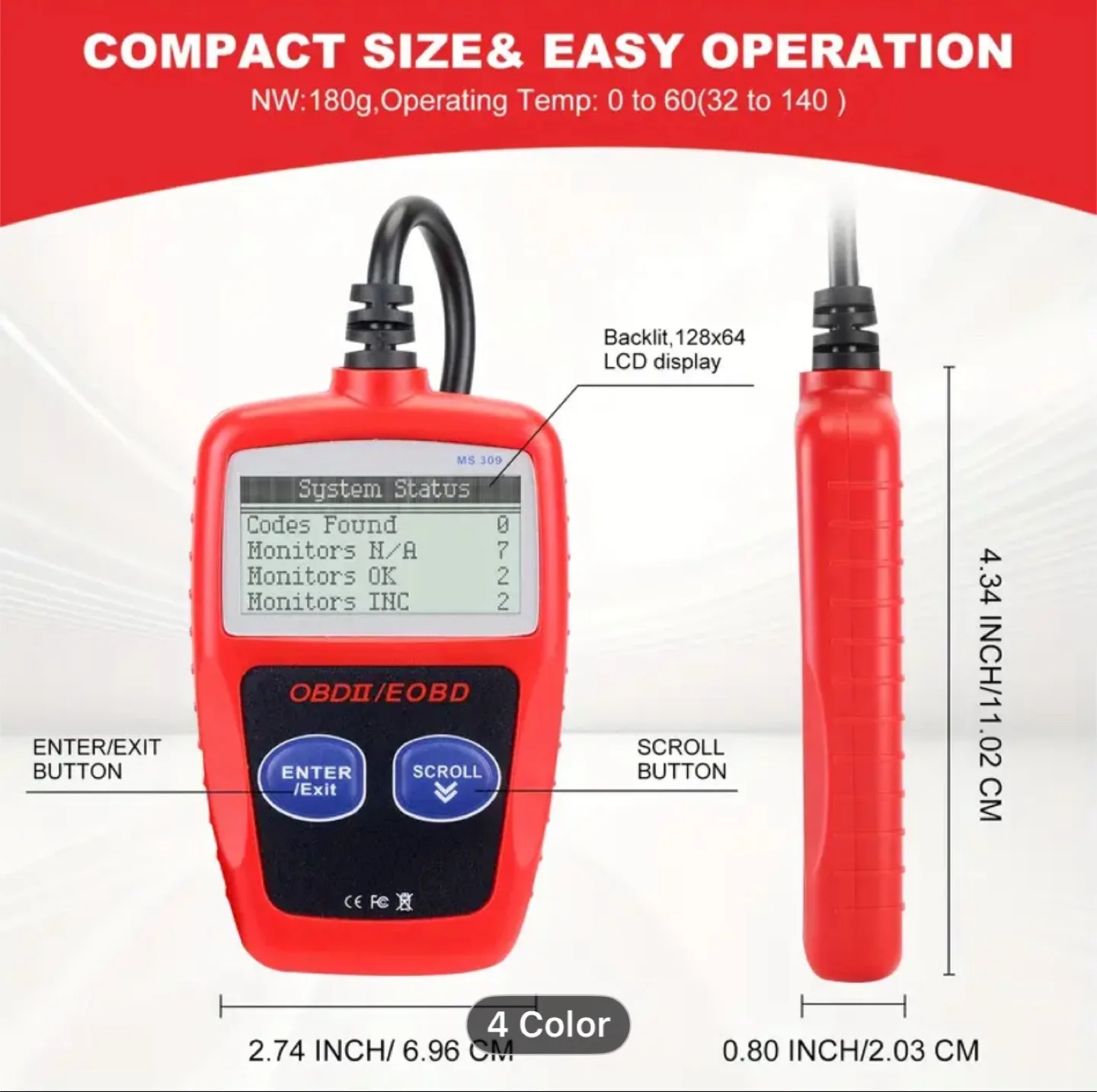 Classic Enhanced OBD2 Scanner for Car Engine Fault Code Reader image indicator(3)