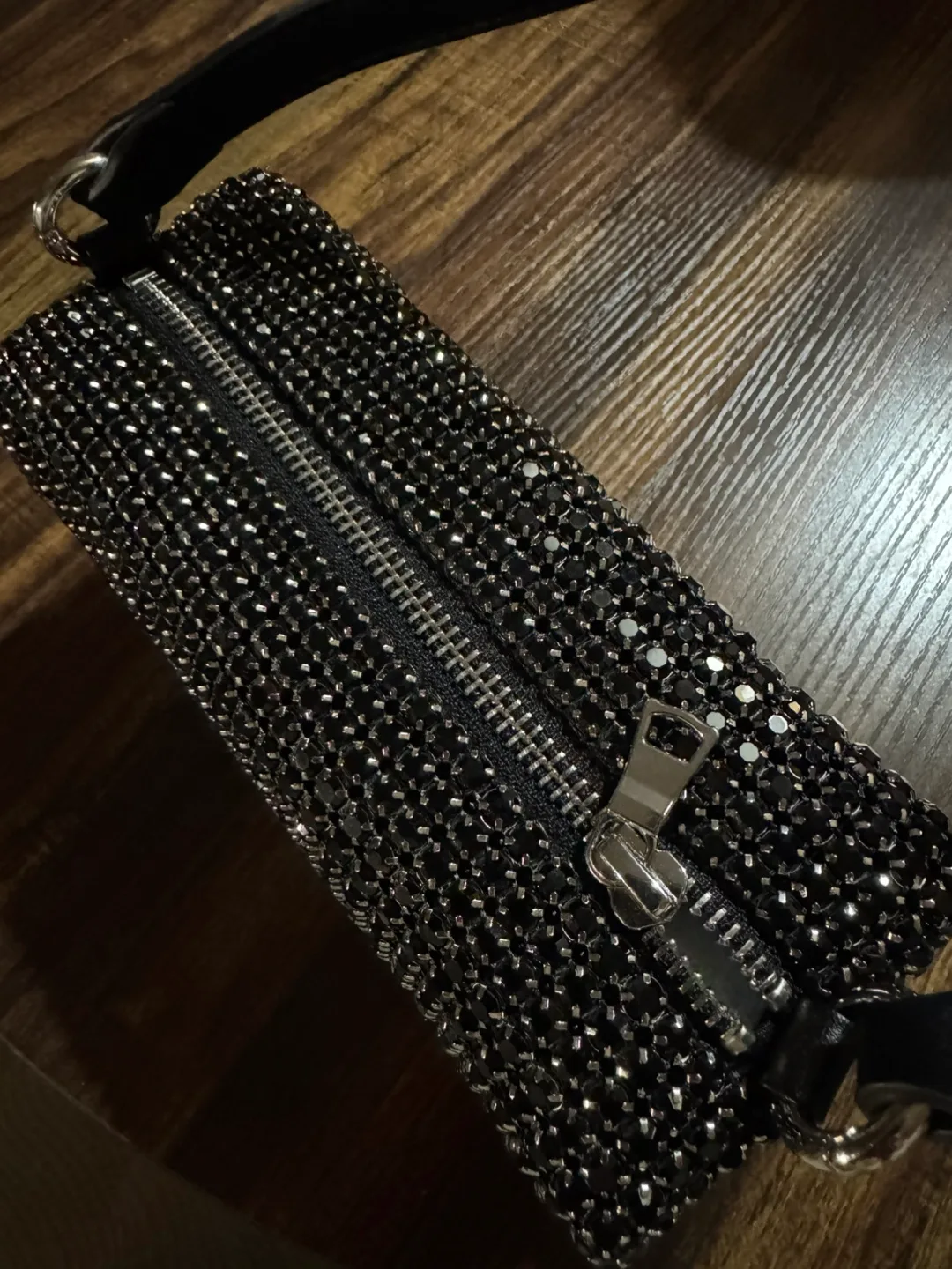 Joe Fresh Black Rhinestone Baguette Bag image indicator(2)
