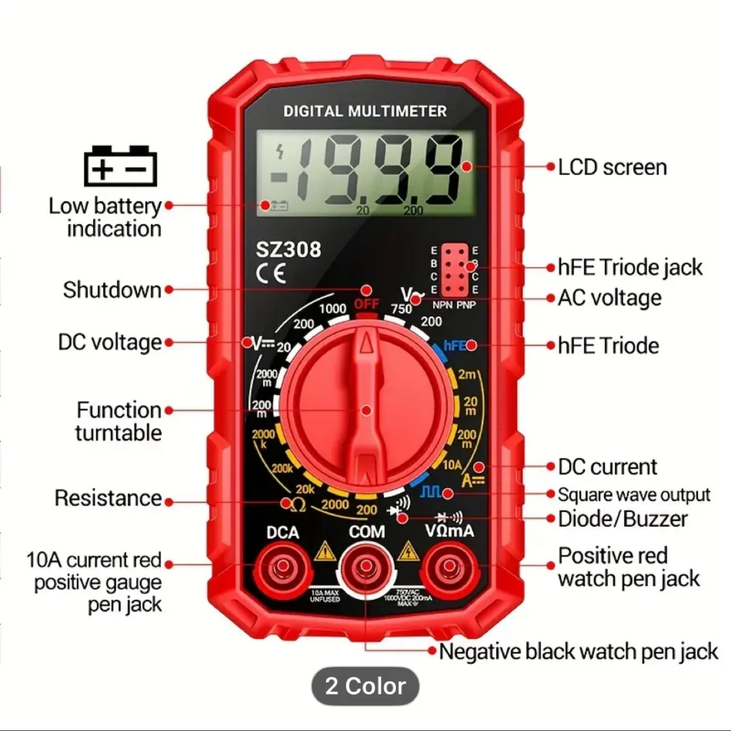 Mili portable high-precision digital display multimeter image indicator(4)