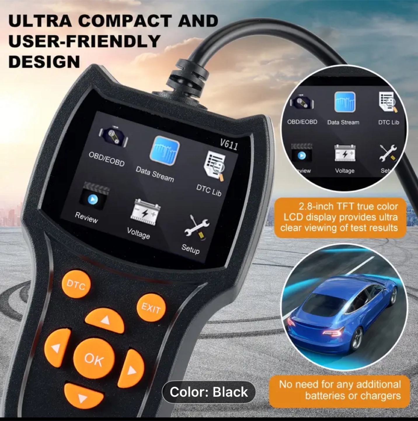 OBD II CAN Diagnostic Tool - Advanced Car Scanner