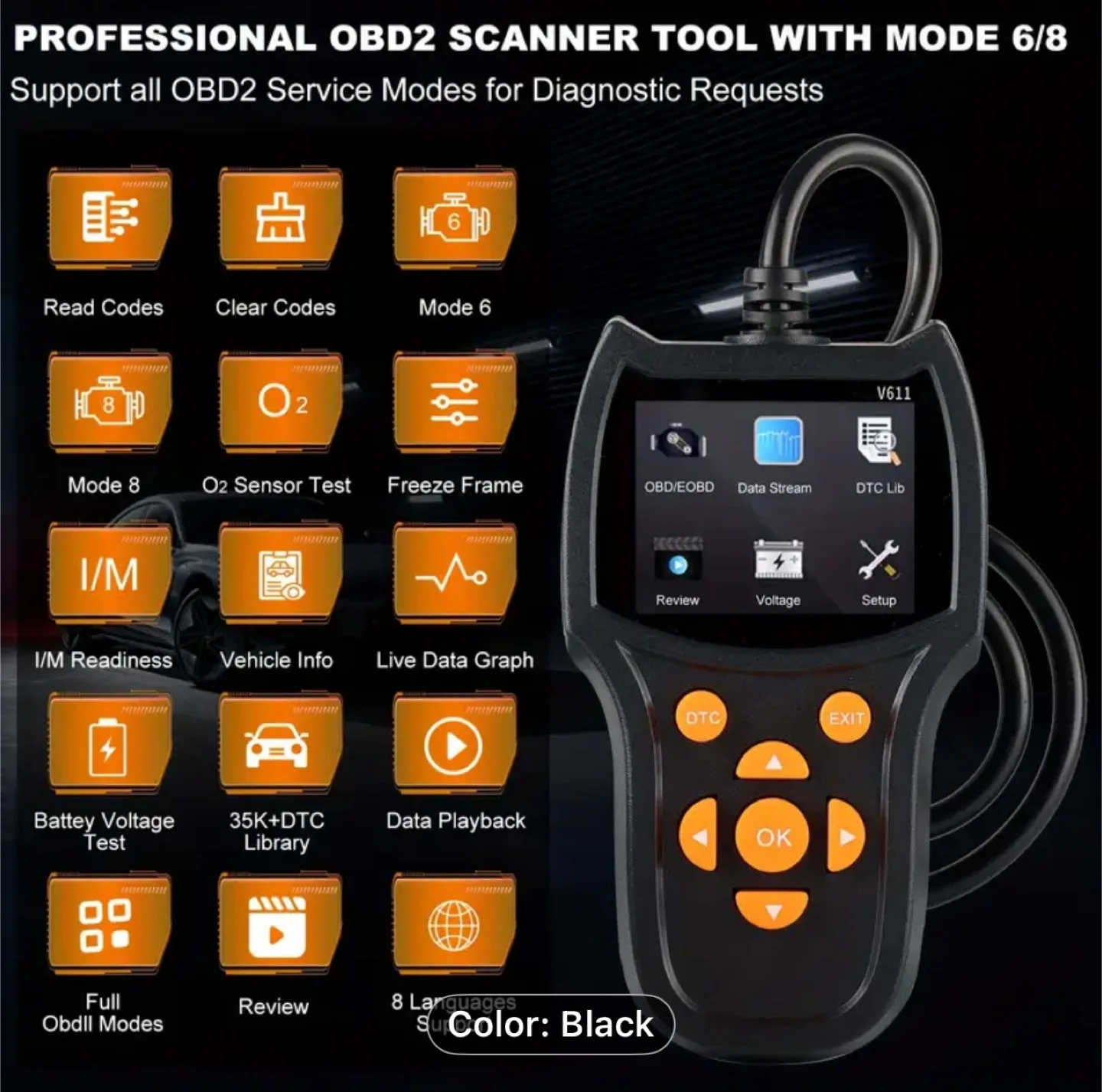 OBD II CAN Diagnostic Tool - Advanced Car Scanner image indicator(7)