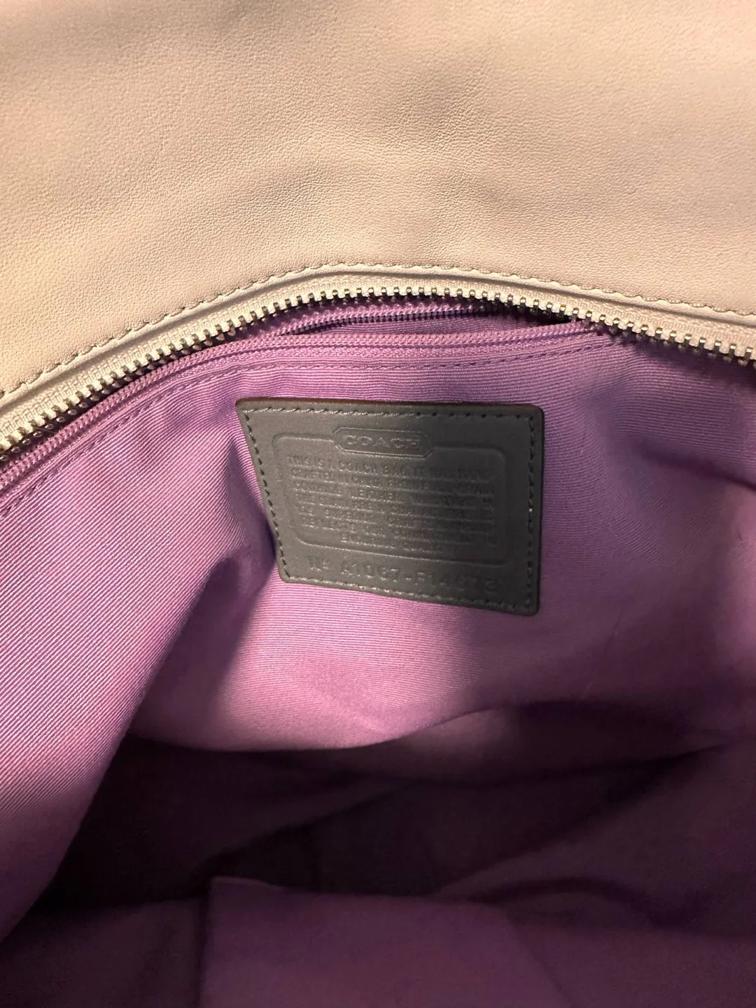 Coach White & Grey Leather Tote Bag image indicator(5)