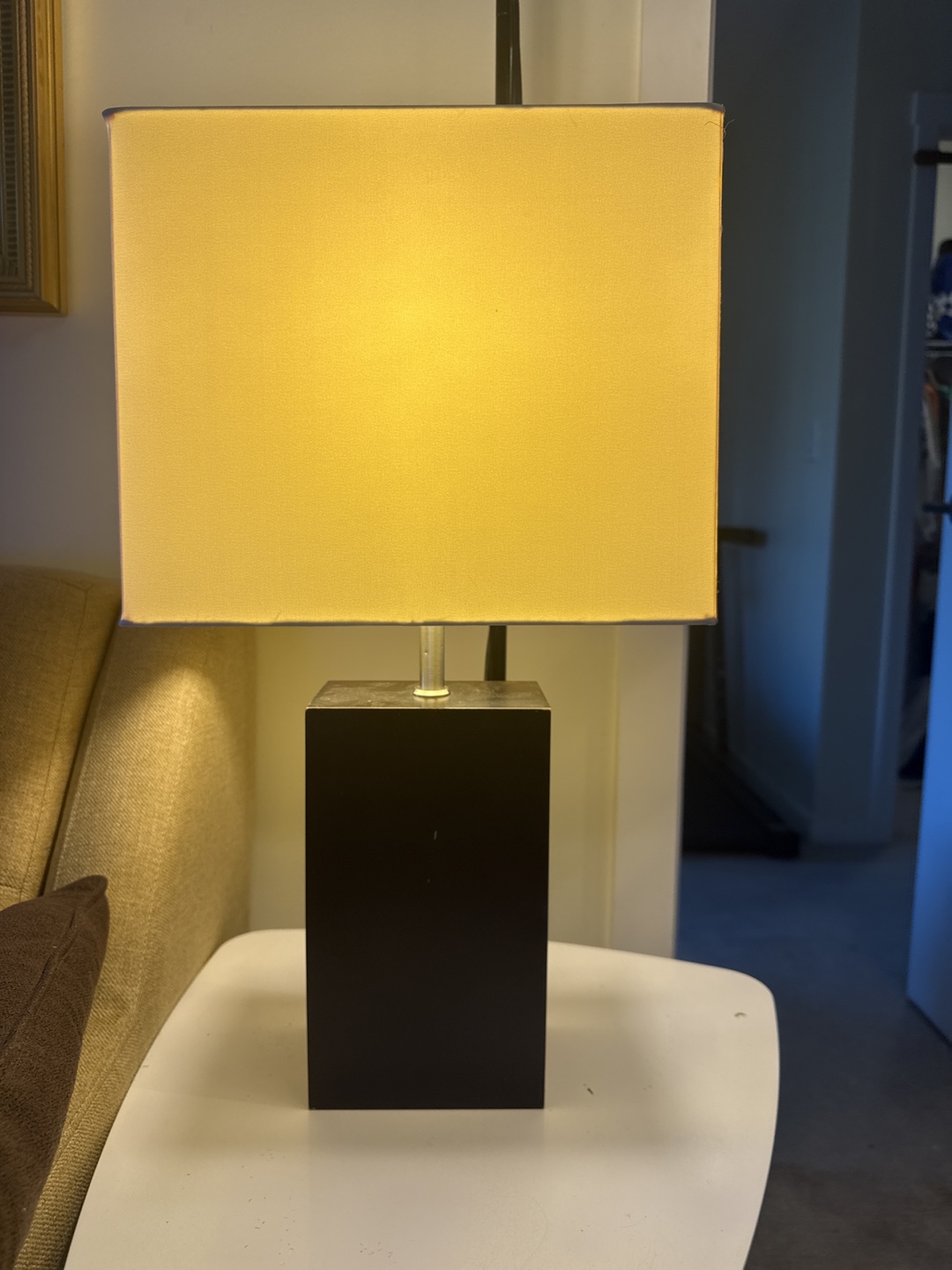 Modern Black Cube Table Lamp