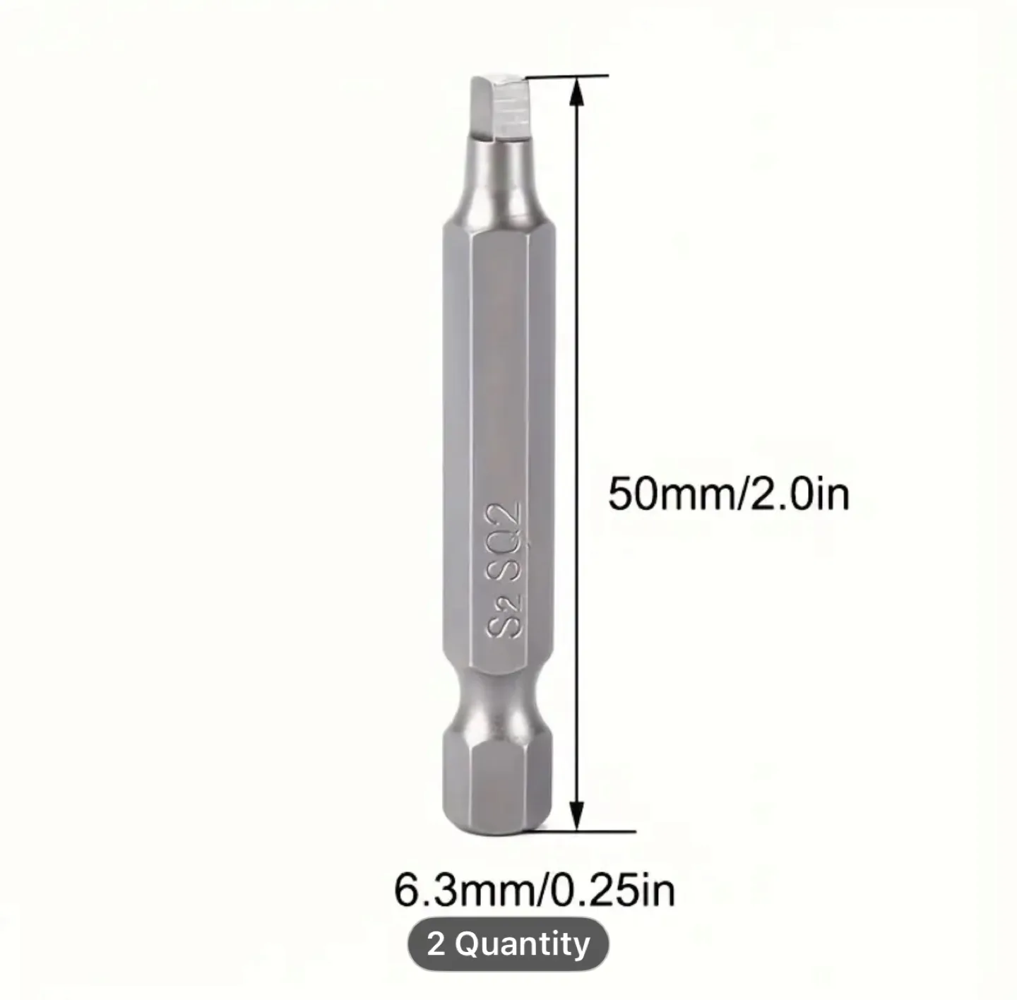 Hexagon Shank Long Magnetic Square Head Screwdriver Bit Set image indicator(4)