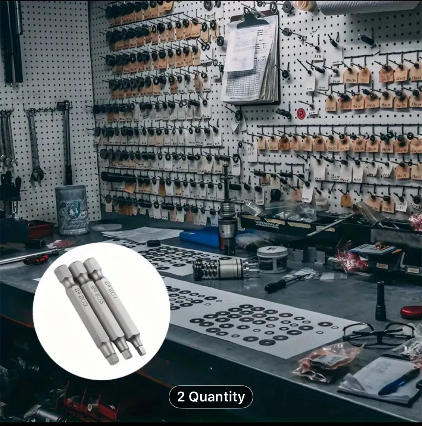 Hexagon Shank Long Magnetic Square Head Screwdriver Bit Set image indicator(7)