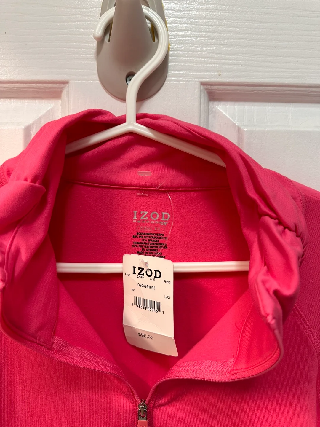 IZOD Pink 1/4 Zip Pullover - Size L image indicator(2)