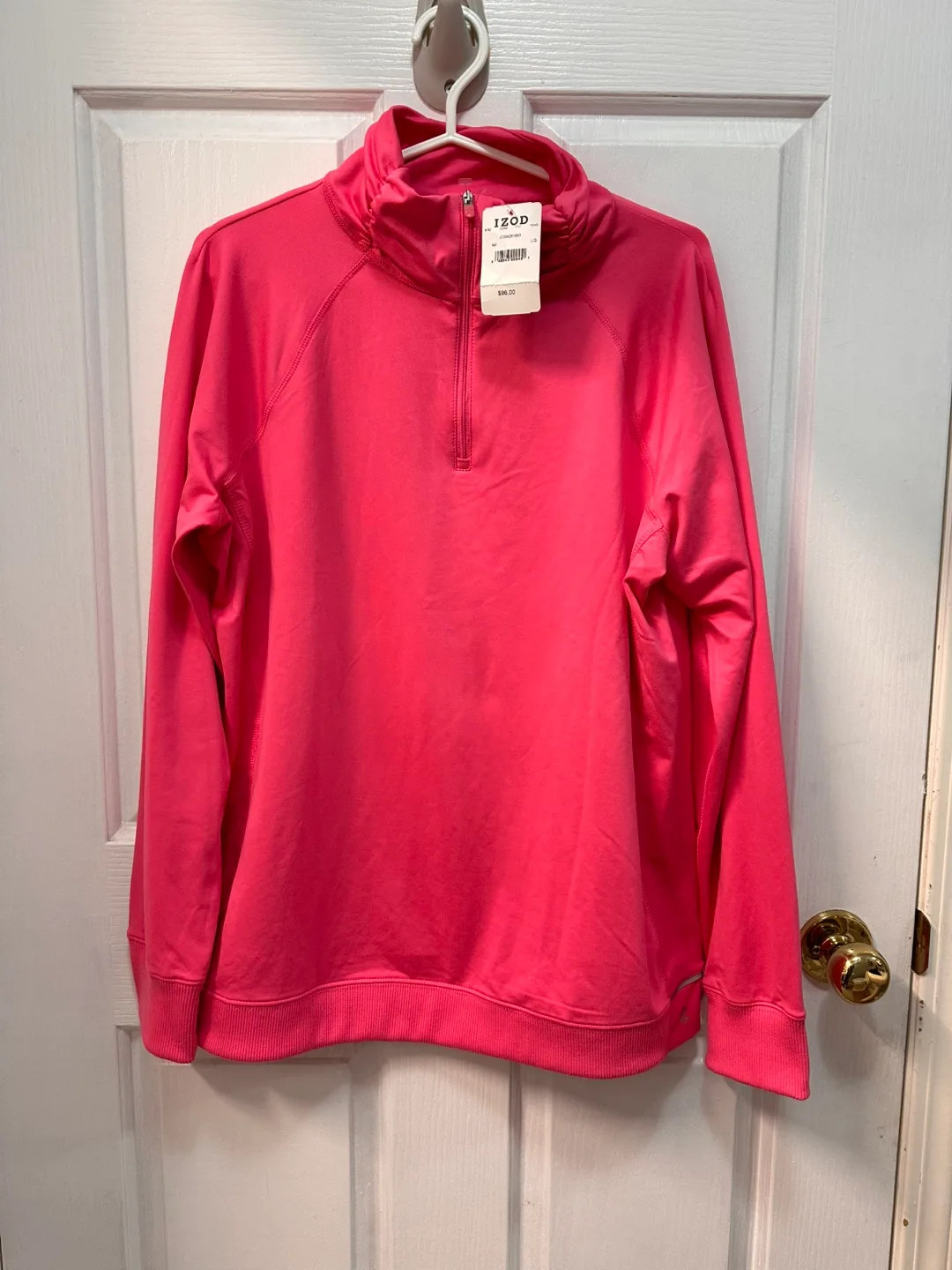 IZOD Pink 1/4 Zip Pullover - Size L thumbnail