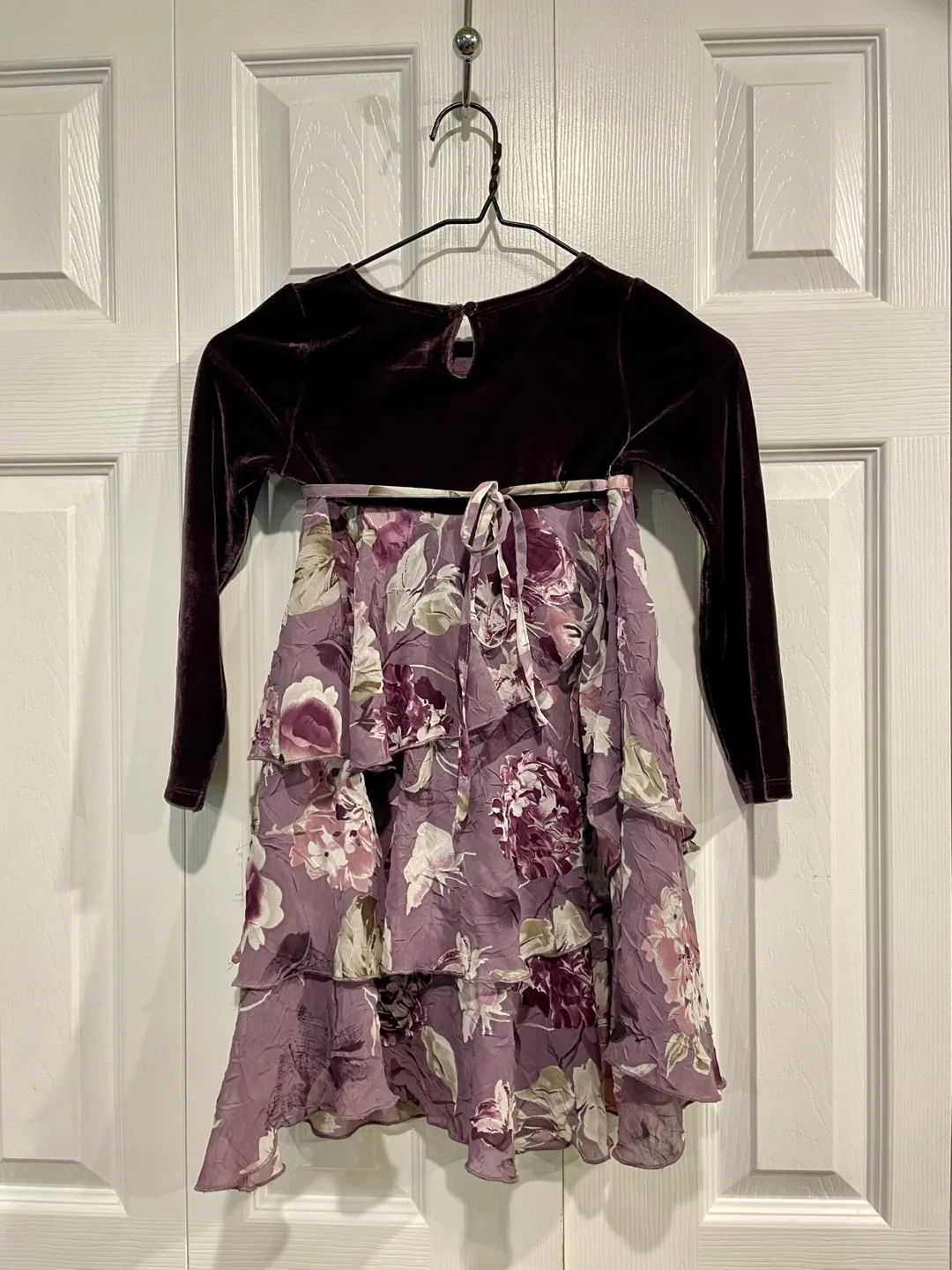 Girls Size 5 Velvet Floral Dress image indicator(3)