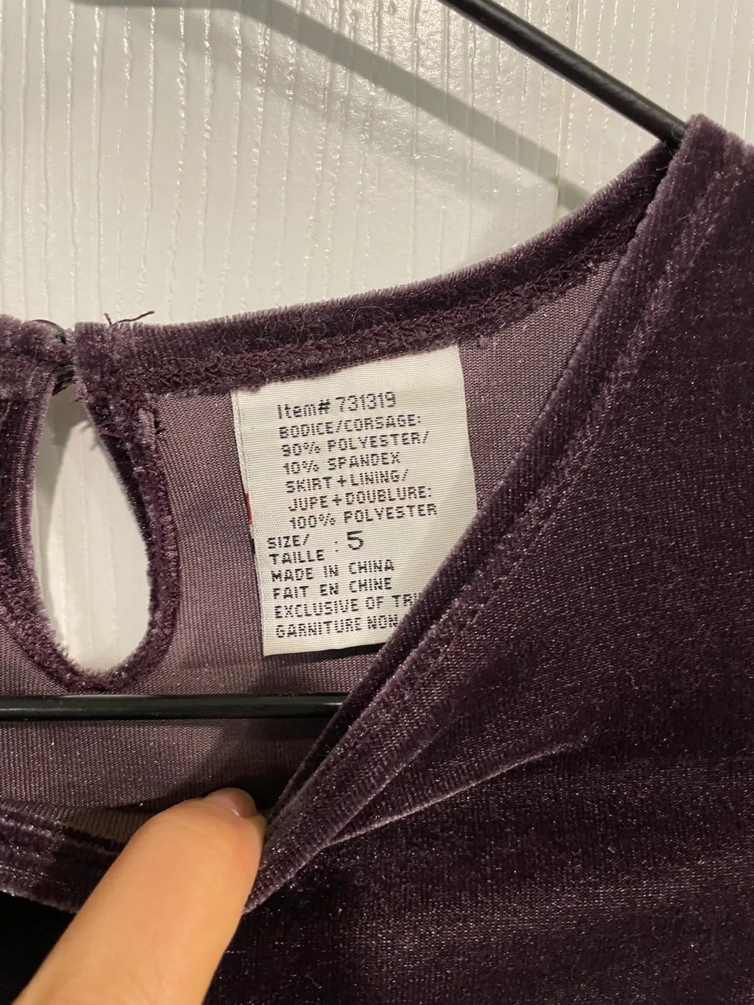 Girls Size 5 Velvet Floral Dress image indicator(2)