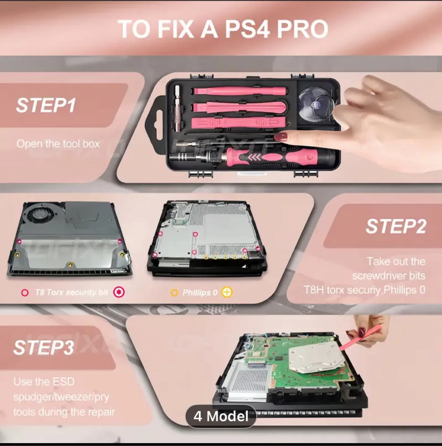 115in 1 pink Screwdriver Kit with Case image indicator(3)