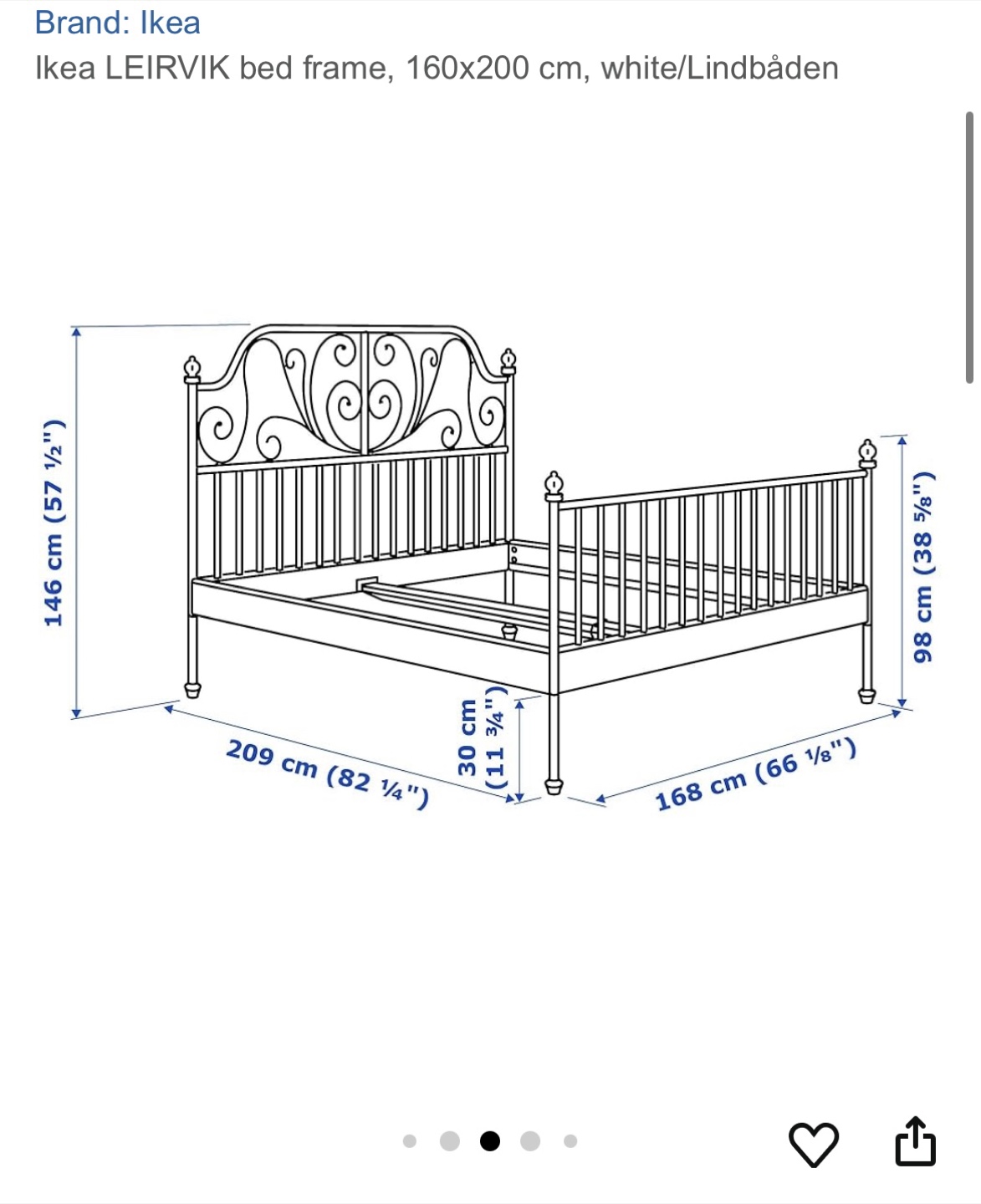 IKEA LEIRVIK Queen Bed and LURÖY Base