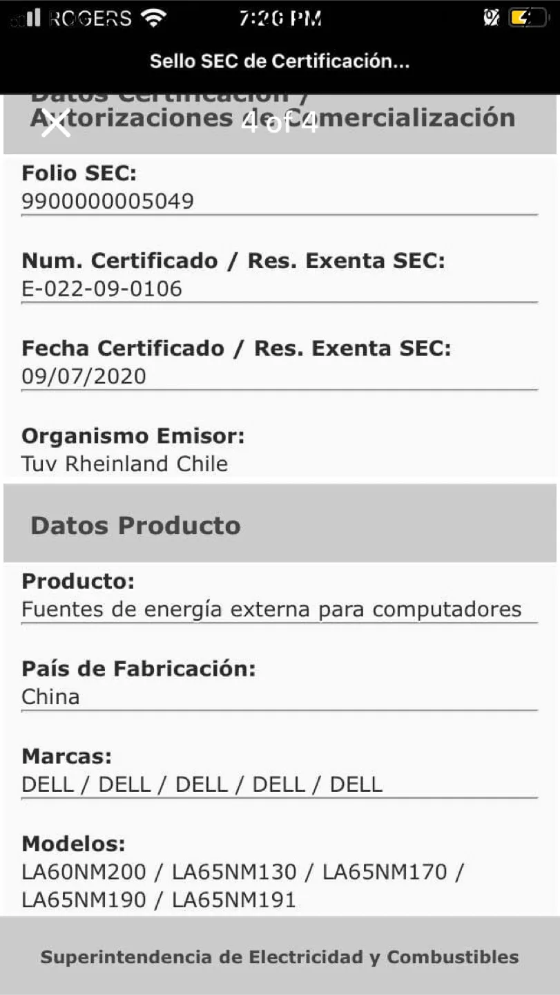 Genuine DELL usb-c laptop charger AC adopter 65W CN-0V2TJ7 image indicator(4)