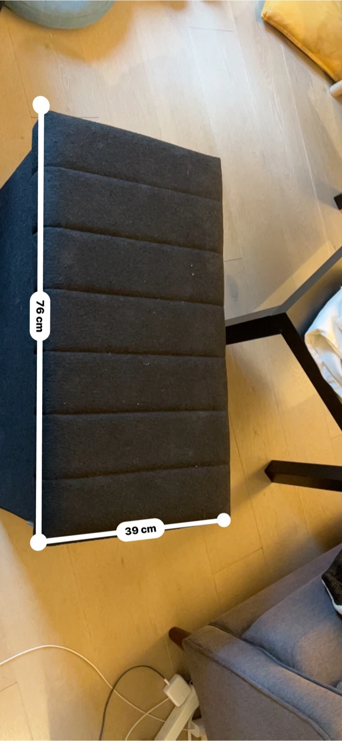 Black Ottoman storage Bench (76x39cm) - photo 4