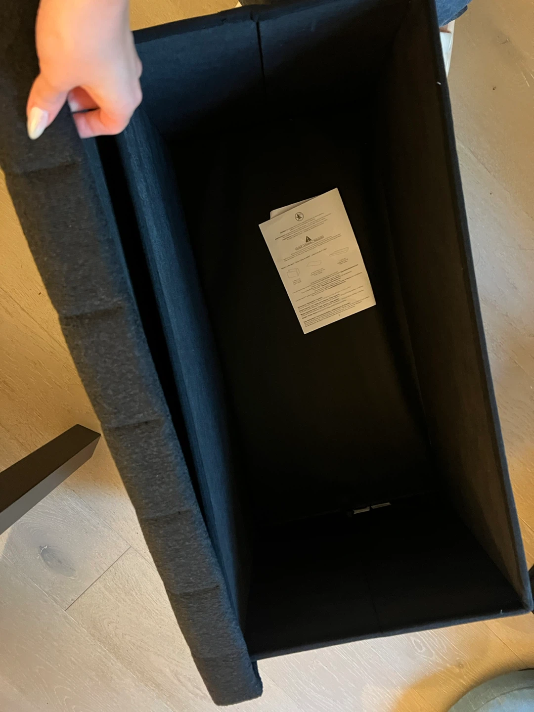 Black Ottoman storage Bench (76x39cm) - photo 2