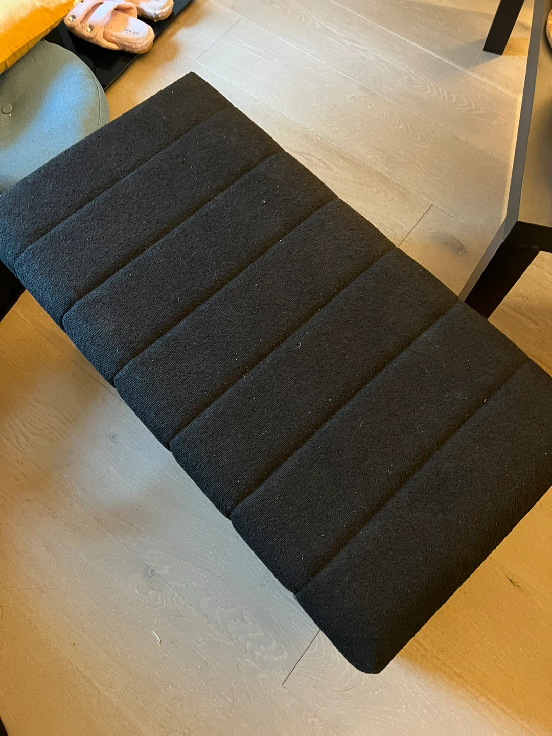 Black Ottoman storage Bench (76x39cm)