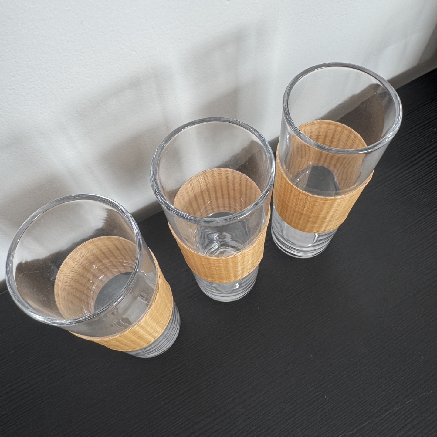 Rattan Wrapped Highball Glasses - Set of 3 - photo 3