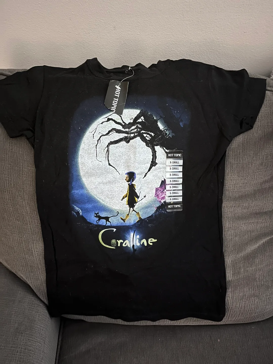 Hot Topic Coraline Moon Hand Tee - XS thumbnail