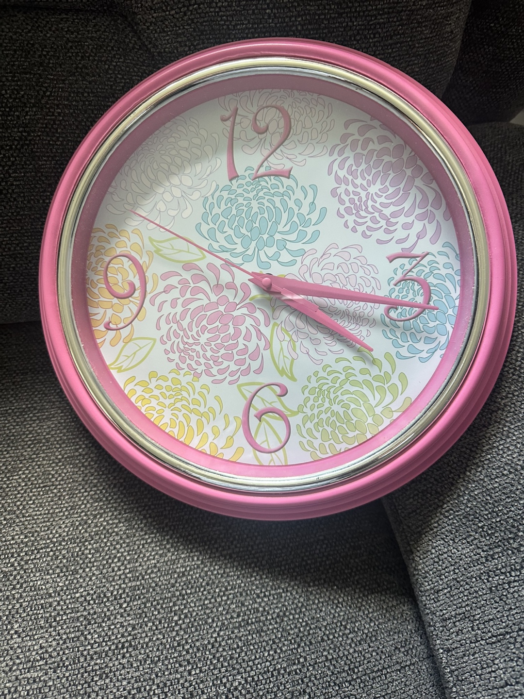 Pink Floral Wall Clock - photo 2