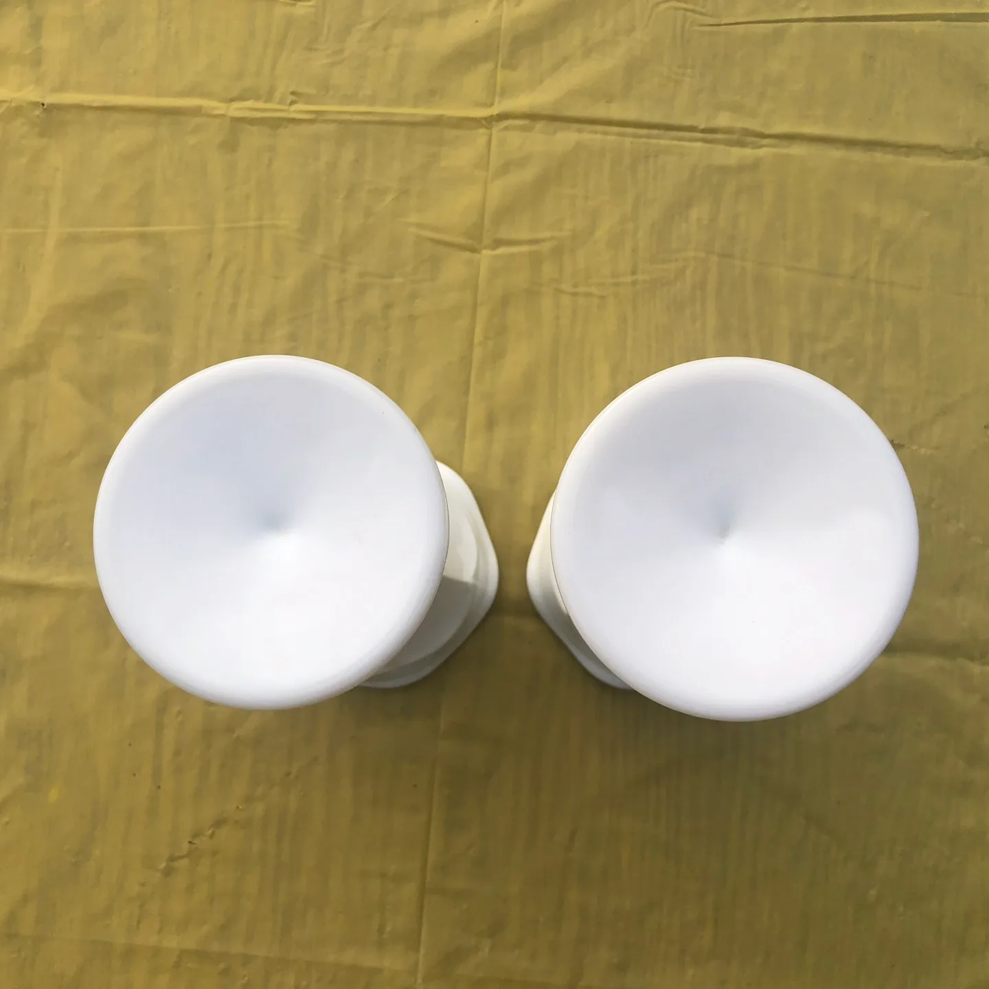 Set 🥕of 2 White Milk Glass Footed Dessert Cups Compotes image indicator(2)