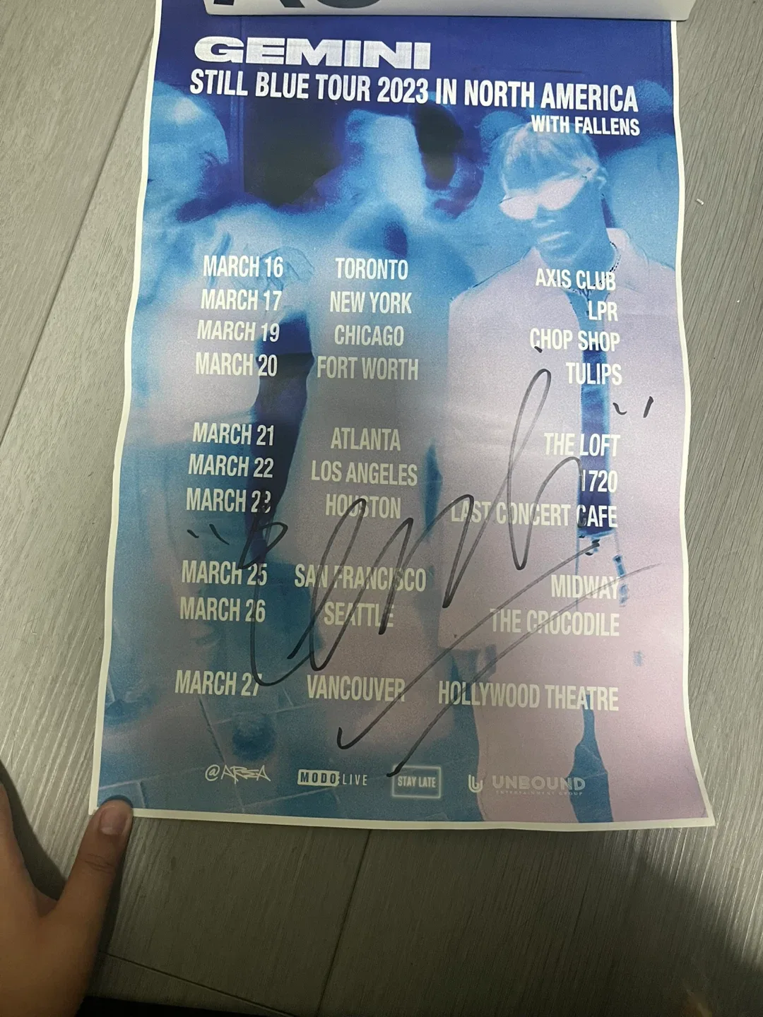 SIGNED Gemini Still Blue Tour 2023 Poster thumbnail
