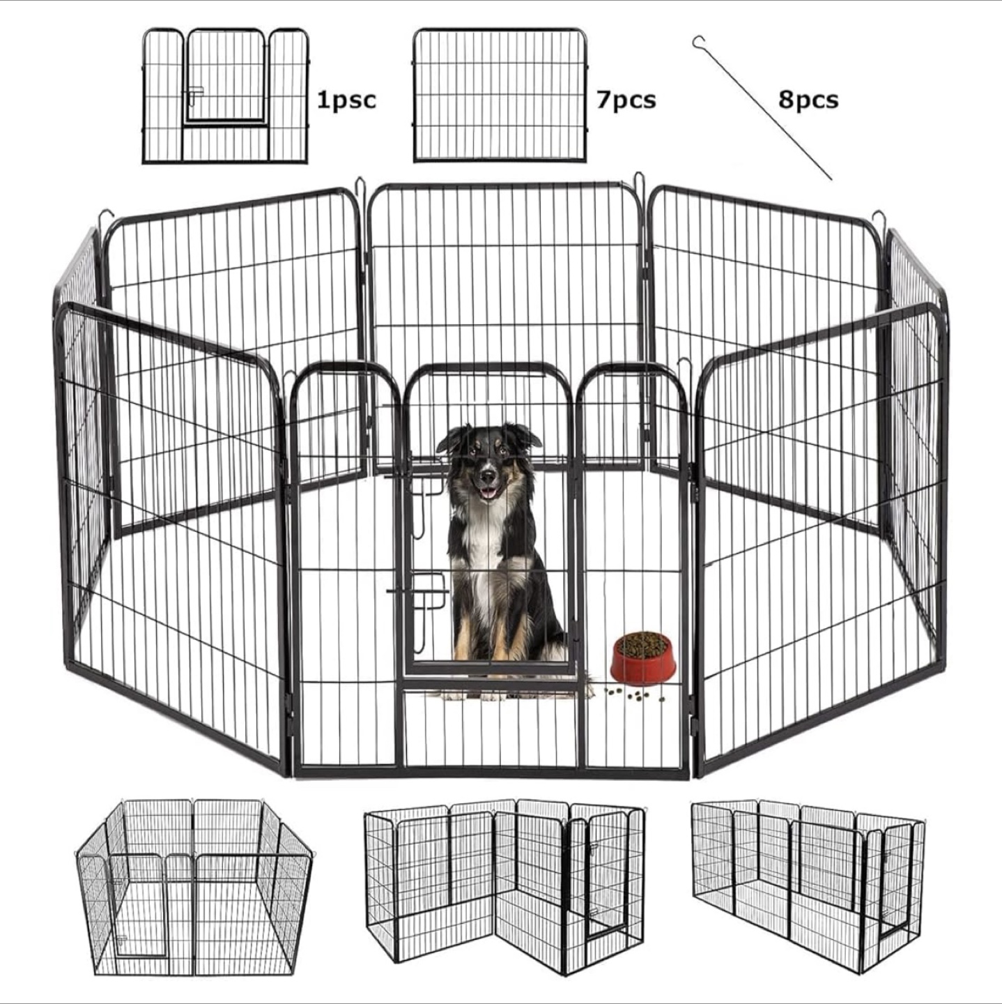 Portable Metal kennel Pet Playpen - 8 Panels - photo 4