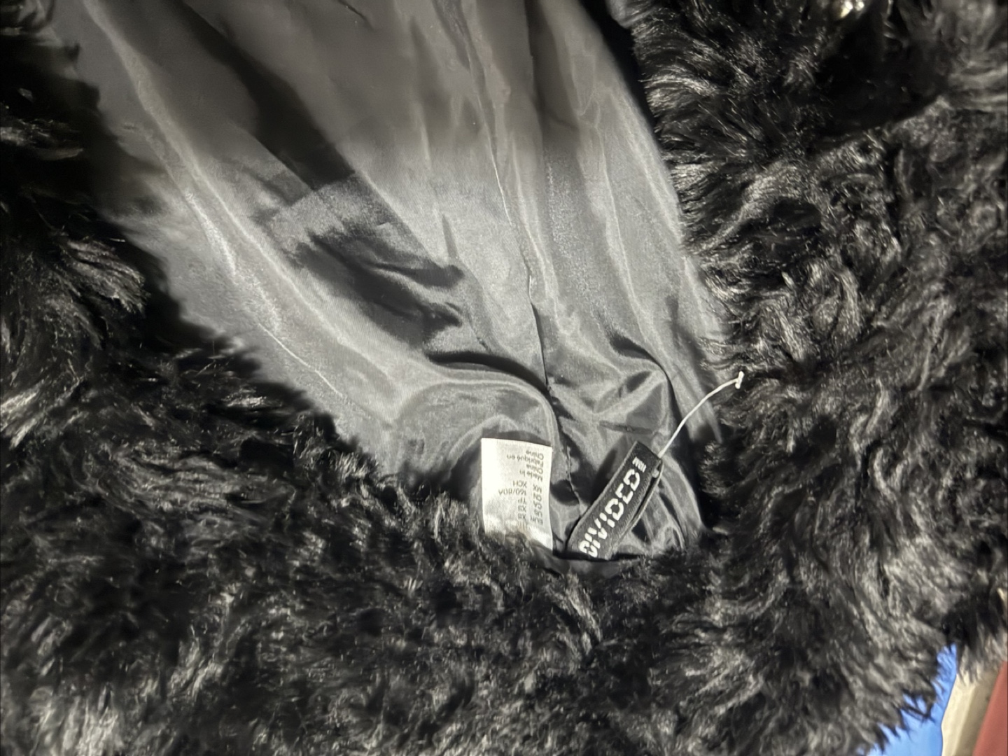 Divided Black Faux Fur Coat