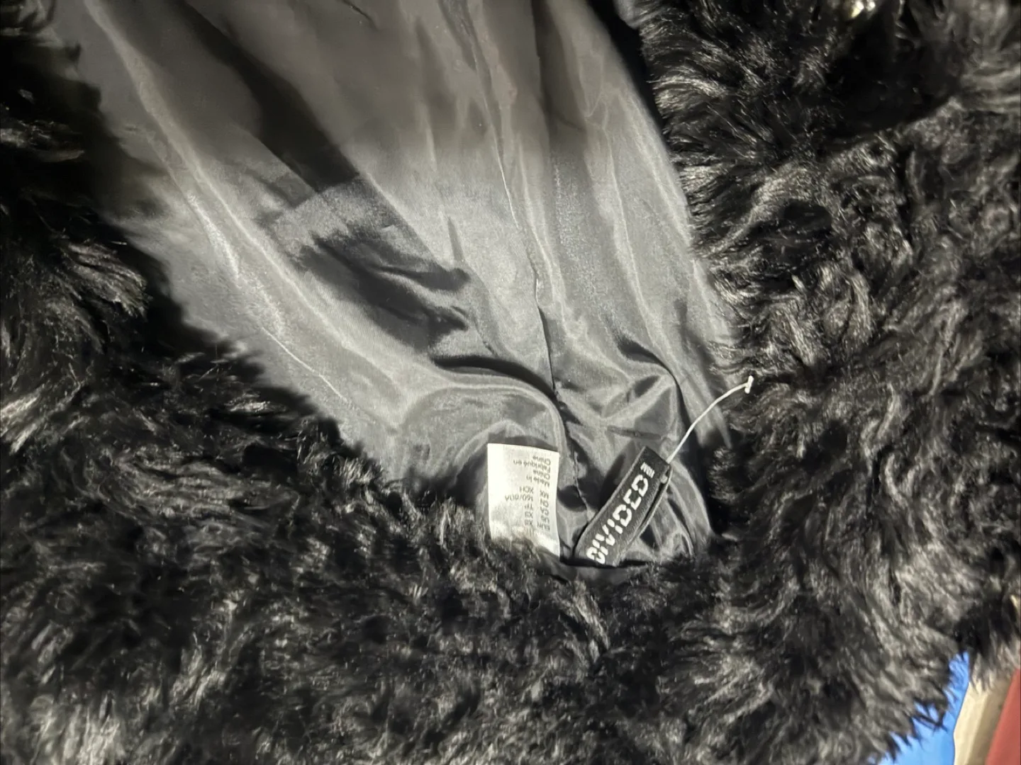 Divided Black Faux Fur Coat thumbnail