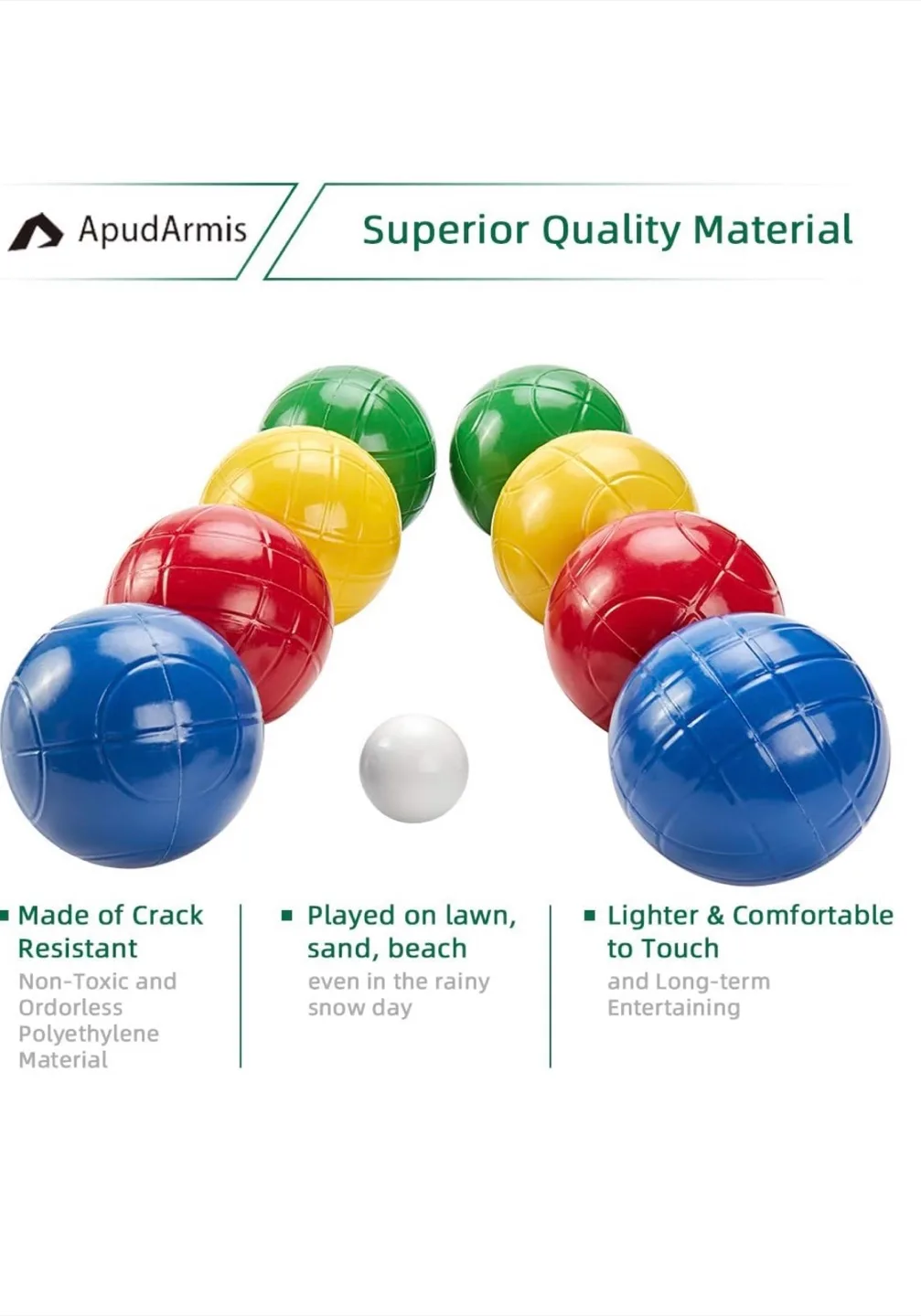 ApudArmis Bocce Ball Set with Case image indicator(3)
